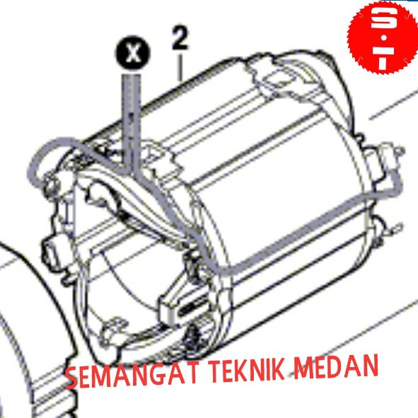 GKS7000 STATOR SPUL GULUNGAN GERGAJI CIRCULAR SAW 7" BOSCH GKS 7000