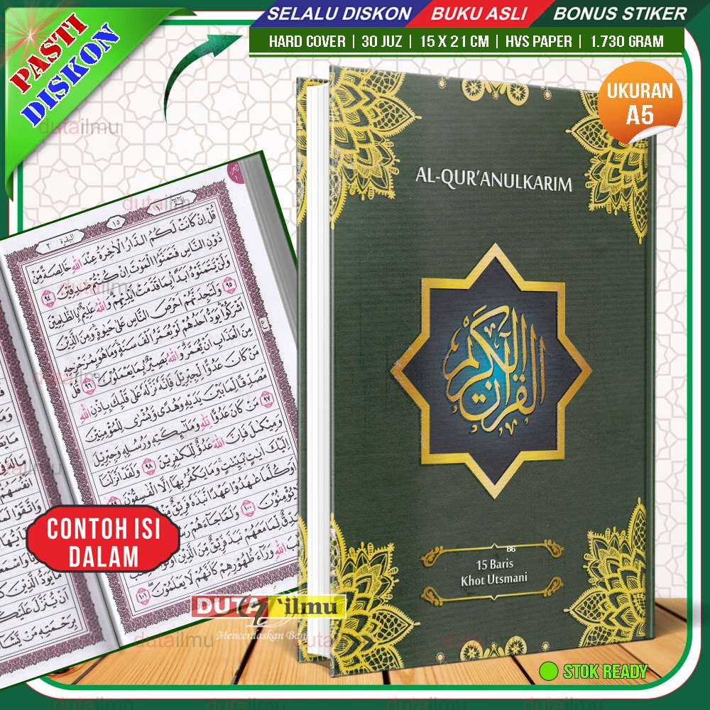 MUSHAF Alquran Arab Khot Usmani 15 Baris A5