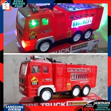 Mobil Truck Polisi Pemadam Kebakaran Berjalan Bersuara Dan berlampu Terbaru| Mainan Anak Laki LAki-3