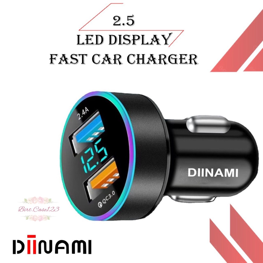 Batok Saver mobil Cashan mobil DIINAMI C15 dual usb 2.5amper LED display ORIGINAL kualitas fast Charger BC6532