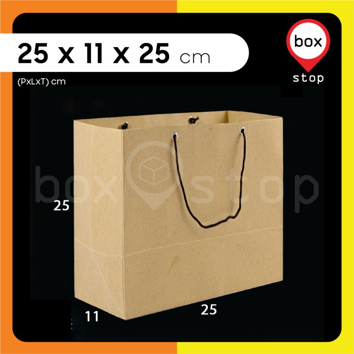

Paper Bag - Paperbag Polos - KRAFT COKLAT- 25x11x25 cm (20 pcs)