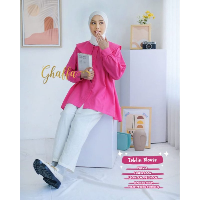 Zeklin Blouse/ Ghaffa Brand/ Blouse Berkerah