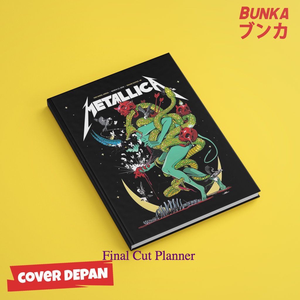 

buku tulis polos/bergaris Band Metalica Art Hardcover A5 Buku Tulis Catatan Notes Agenda Planner Jurnal