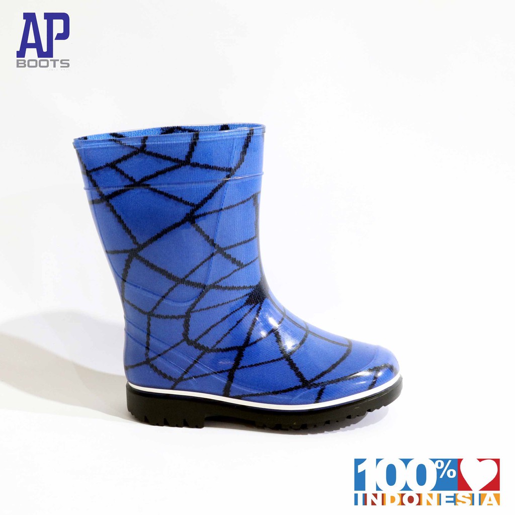 AP 2012 BLUE SPIDER 15.0-18.0 - SEPATU BOOTS KARET ANAK  COWOK - AP BOOTS