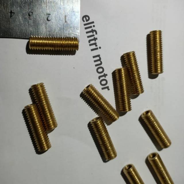 Sok drat M8X M6 kuningan / sok drat pengganti baut blok mesin yang rusak /drat pengganti baut rusak