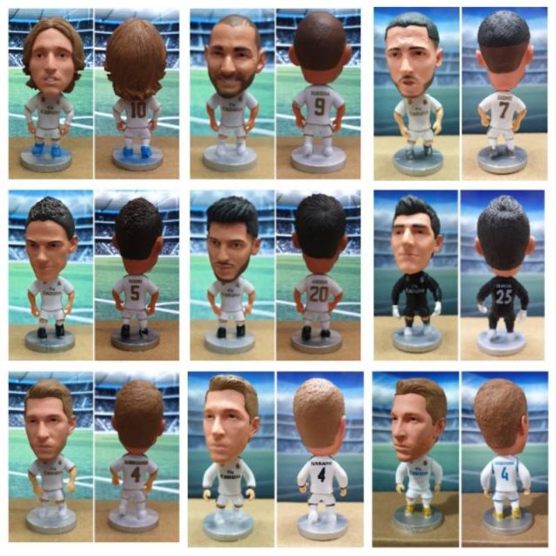 Minifigure Soccerwe Madrid / Miniatur Pemain Bola Madrid / Ronaldo Da Lima / Beckham / Raul / Figo / Zidane / Hazard / CR7 / Benzema