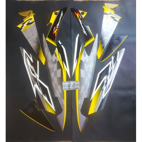 striping stiker sticker lis honda supra x125 x 125 2008 kuning hitam ori asli