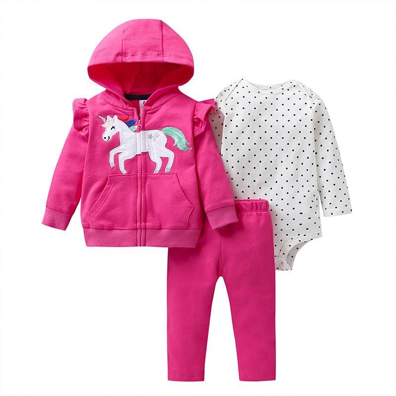 BABY K2 - Set jaket baby 3 in 1 motif unicorn pink