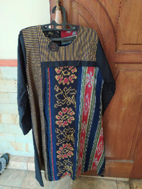 Kirana Tenun Tunik Batik Tenun Troso Jepara Kombinasi Lurik Pedan Asli Murah Solo