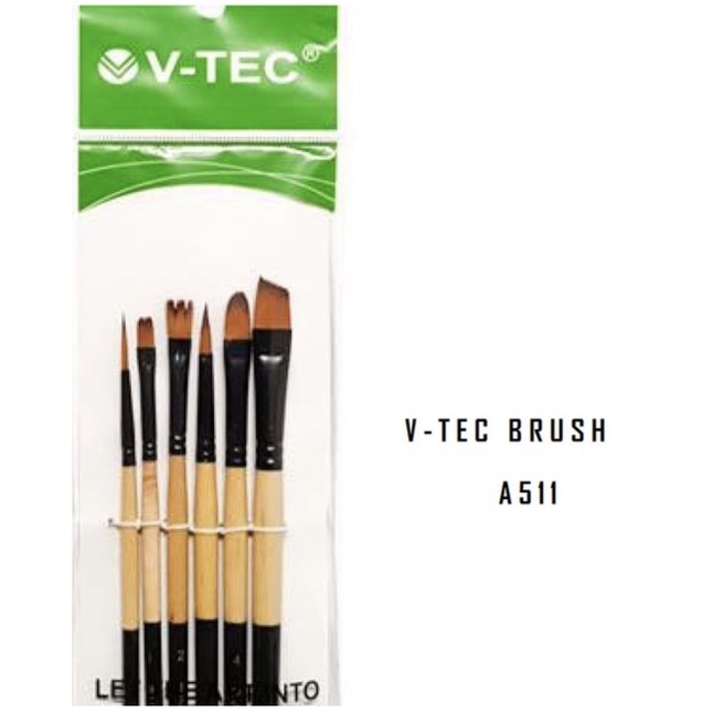 

Kuas Lukis / Paint Brush V-Tec Set isi 6 A511/6