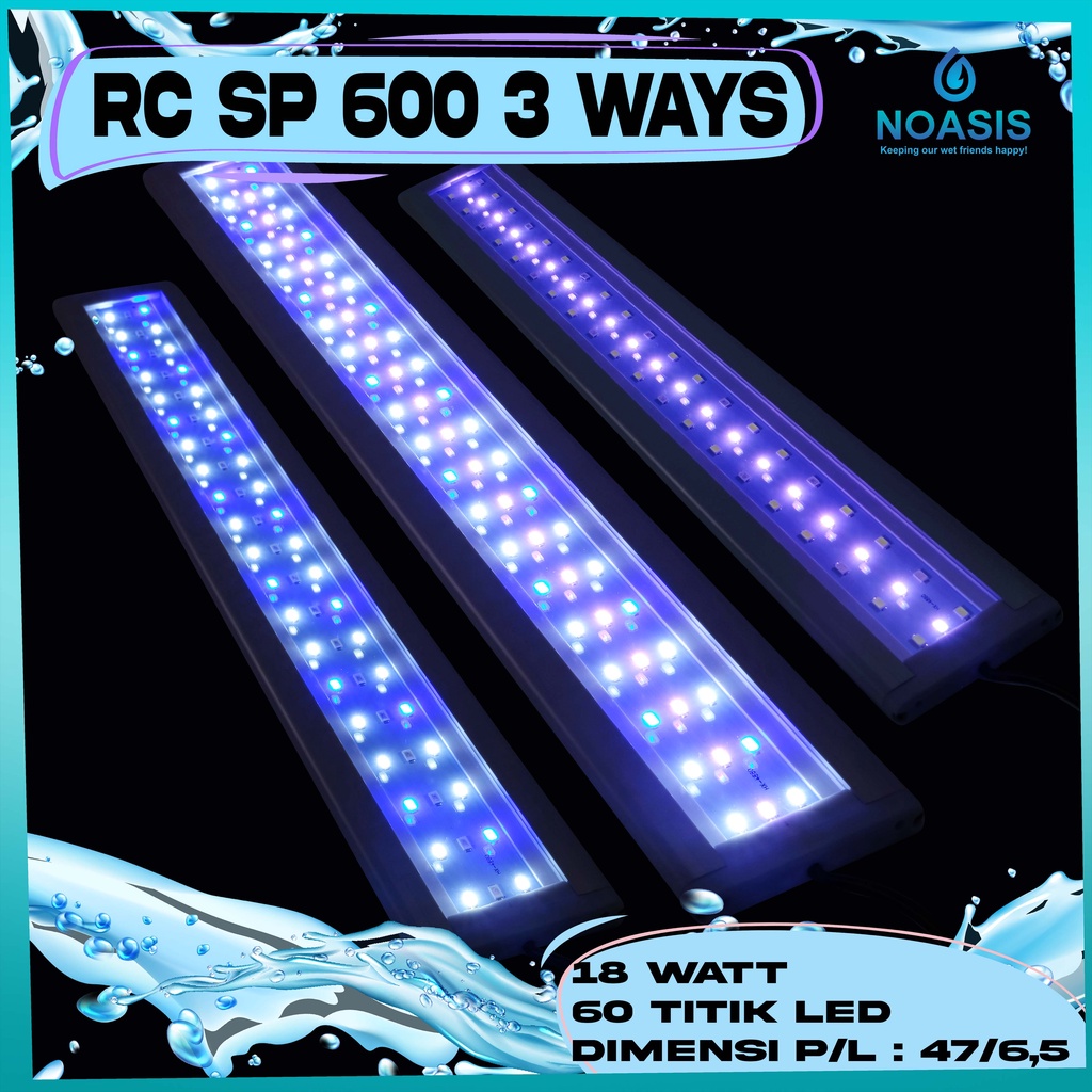 LAMPU LED AQUARIUM AQUASCAPE RECENT SP 600 SW 3 WAYS 60 CM 18 WATT