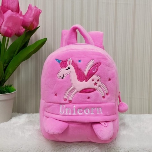 TOYSOPEDIA Tas Ransel Unicorn Pink Size M/Backpack/Ransel Anak Kuda Unicorn