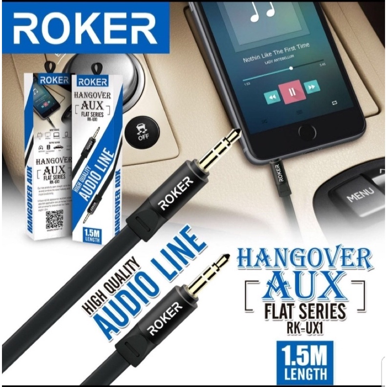 KABEL AUX ROKER HANGOVER FLAT 1.5M