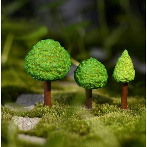 Miniatures - Terrariums - Green Tree Ornaments (3pcs)