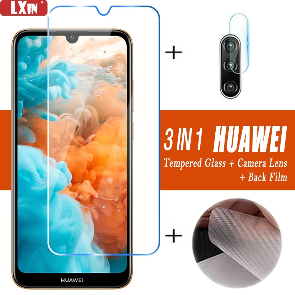 Pelindung Layar Tempered Glass 3 in 1 Untuk Huawei Y7A Y6P Y7P Y9S Y6S Y9 Prime Nova 7i 7SE 5T 3i 2i