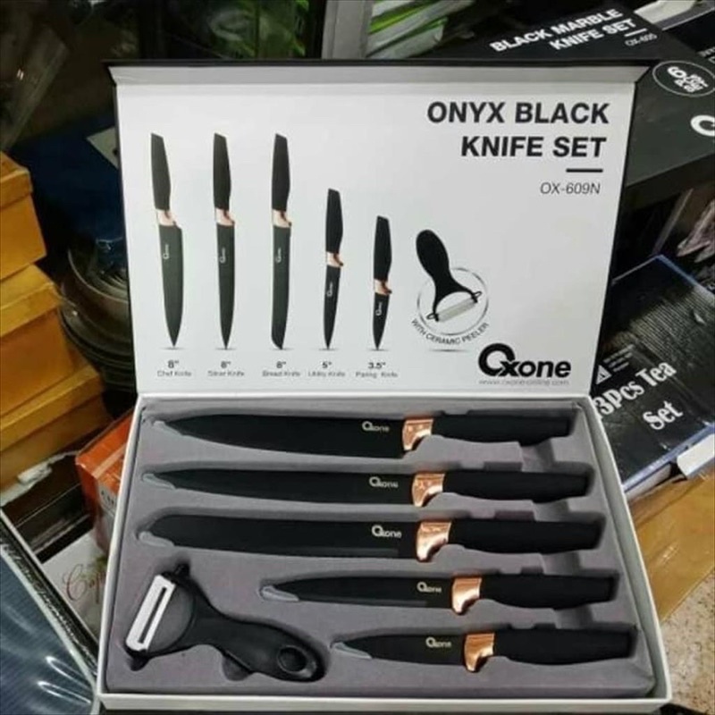 PISAU SET/KNIFE SET OXONE MULTI COLOR MARBLE OX-608N/OX-605 Black Marble KnifeSet/OX-609N Onyx Hitam