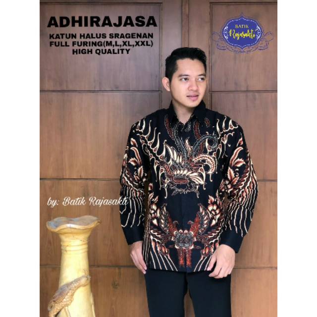 Batik Pria ADHIRAJASA Asli Katun Halus Sragenan Full Furing Murah