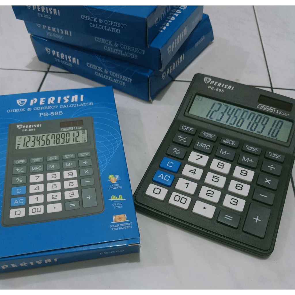 

KALKULATOR PERISAI PE-885 LARGE NUMBER 12 DIGIT