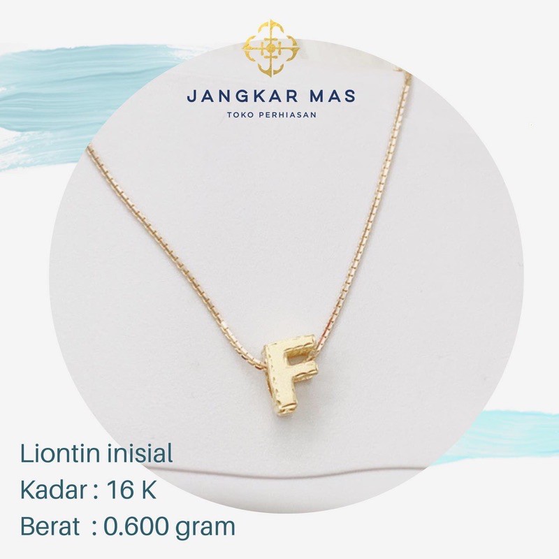 Liontin Emas Inisial Huruf F 0.600 Gr
