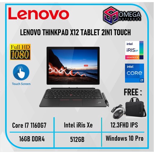 LENOVO THINKPAD X12 TABLET I7 1160G7 16GB 512SSD W10 12.3FHD