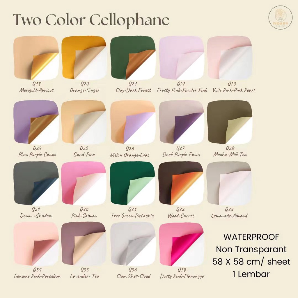 Two Color Cellophane Kertas Bunga Wrapping Cellophane Paperwrap Buket Bunga Bungkusan Bunga / Flower Wrapping / Cellophane / Wrap / Kertas Bunga / Kertas Kado / Flower Paper / Kertas Grosir / Kertas Import / Kertas Cellophane / Florist / Buket Bunga / Flo