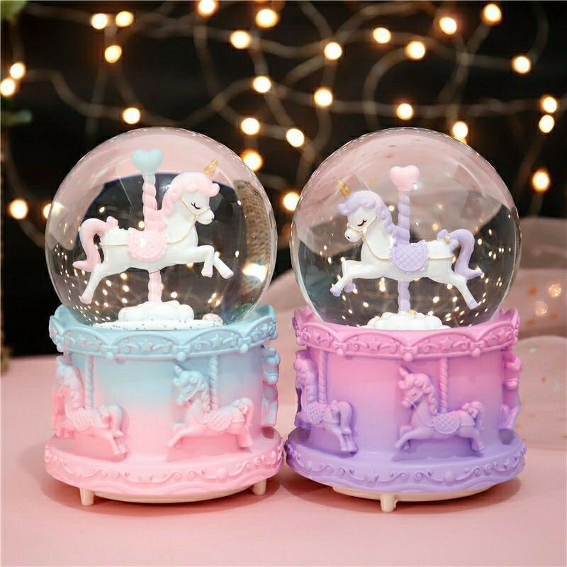 unicorn snow globe / lampu hias unicorn / komedi putar unicorn