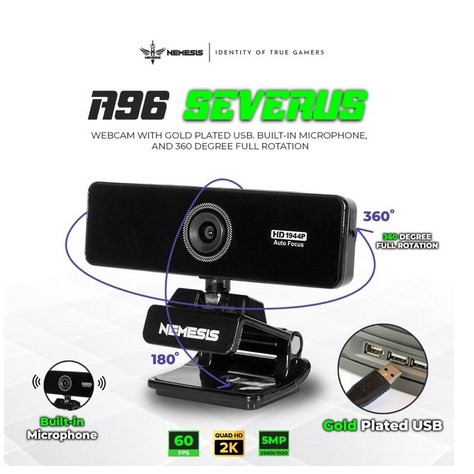 ITSTORE NYK NEMESIS A96 / A 96 SEVERUS Quad HD Webcam With 60FPS 2K 5MP Original a-96 Auto Focus