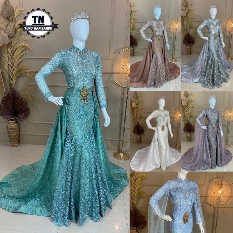 gaun pengantin payet | kebaya pengantin akad | baju akad | gaun pernikahan