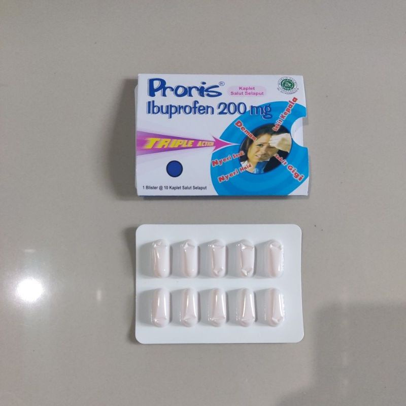 Proris Ibuprofen 200mg TABLET 10 Kaplet Nyeri Sendi Demam Nyeri Haid Sakit Gigi Sakit Kepala