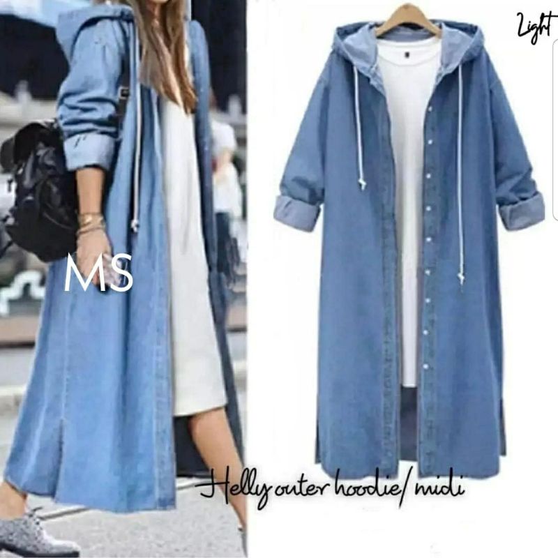 HELLY HALLO OUTER HOODIE MIDI ORI ELMIRA/XOXO PARKA/CALVIN/MISCA/ORI BLAZER/JAKET JEANS TUNIK WANITA