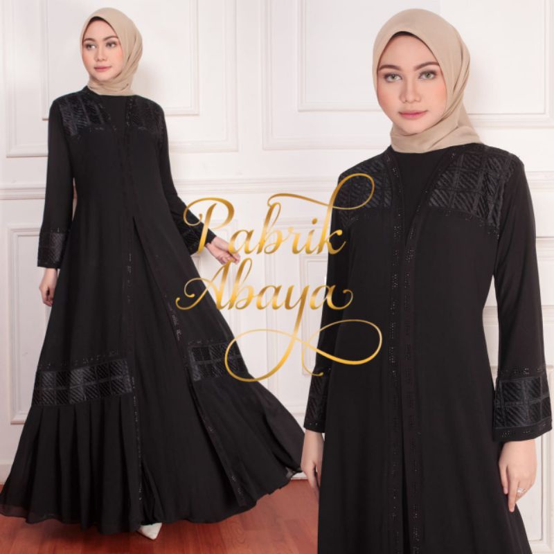 GAMIS ABAYA TURKEY #5076 BORDIR PAYET BY PABRIK ABAYA