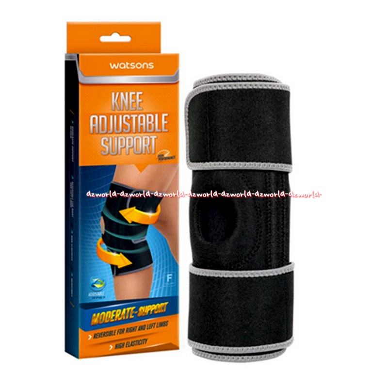 Watsons Knee Adjustable Support Alat Bantu Deker Untuk Lutut Kaki Sakit Watson Bahan Katun Hitam