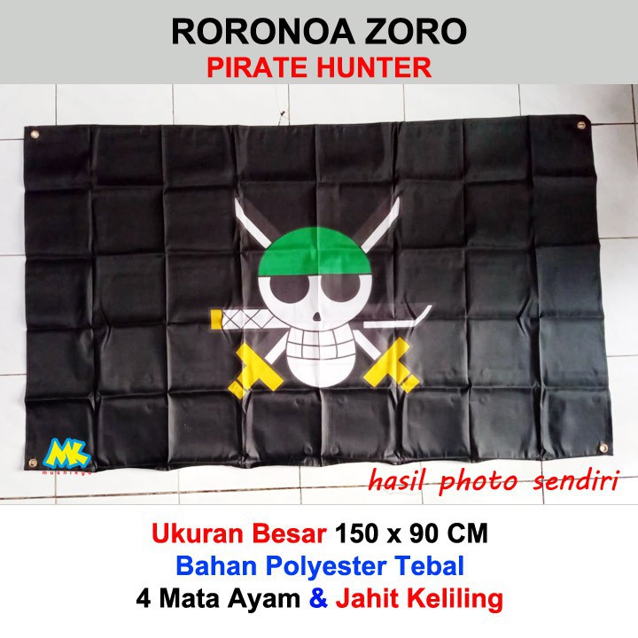 Bendera One Piece karakter ukuran besar / Zoro Shanks Blackbeard Buggy