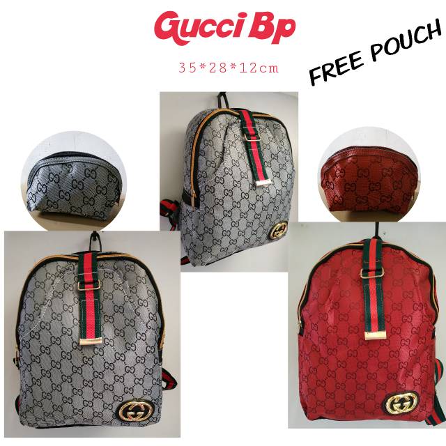 Tas backpack ransel wanita remaja dewasa kerja gucci lokal free dompet termurah