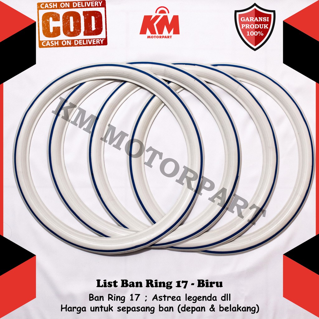 Lis Ban List Ban Motor Ring 14 Ring 17 Motor Matic dan Bebek Putih Biru Merah Untuk Motor Beat Vario