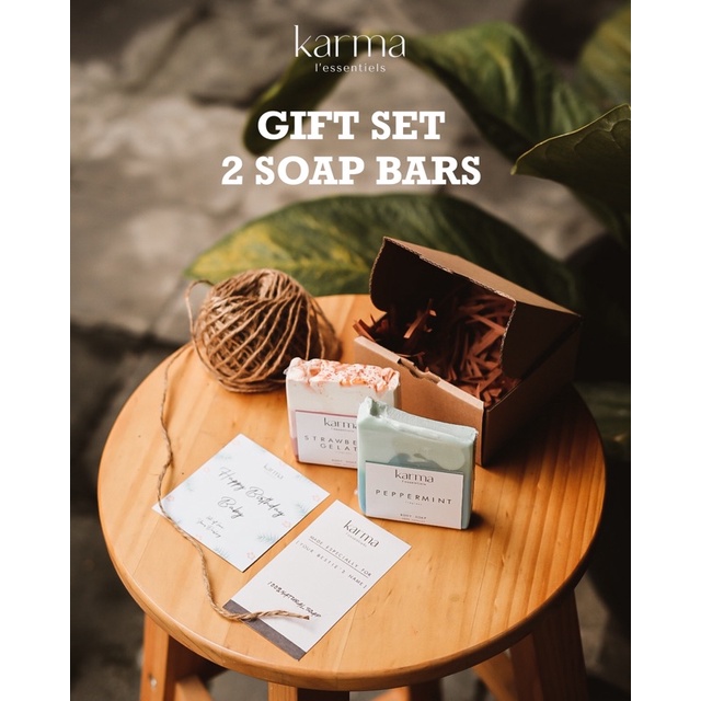 

KARMA Custom Gift / Hamper / Kado Set Isi 2 - Natural Soap Bar - Sabun Alami