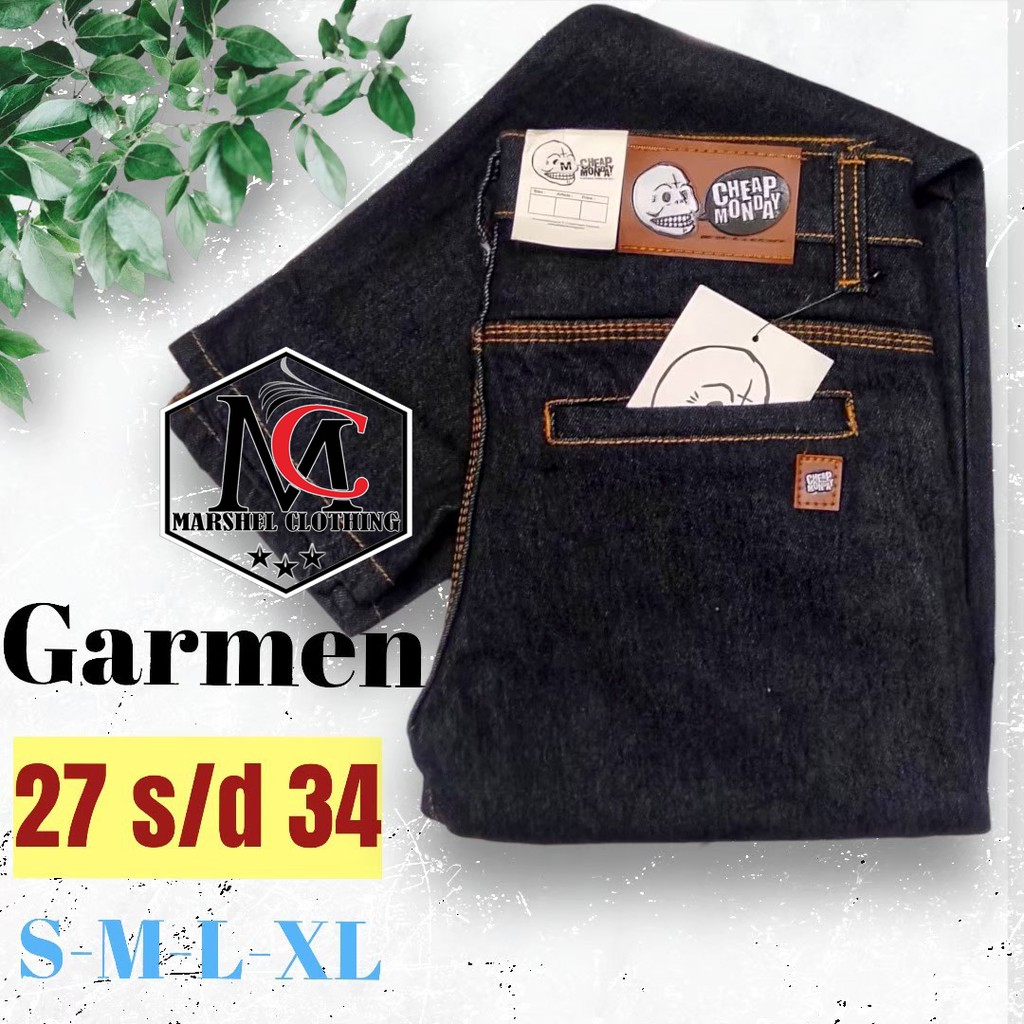 RCL - Celana Jeans Hitam Panjang Pria Slim Fit Saku Bobok Denim S.M.L.XL 27 s/d 34 Big Size Saku Bobok