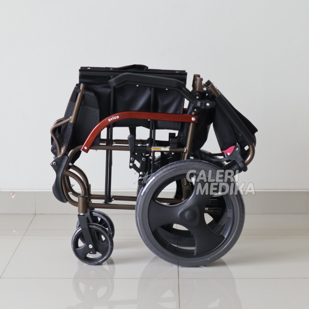 Kursi Roda Aluminium Travel Avico Athena - Aluminium Travel Wheelchair Bisa Lipat (Roda Kecil) 15 Inchi