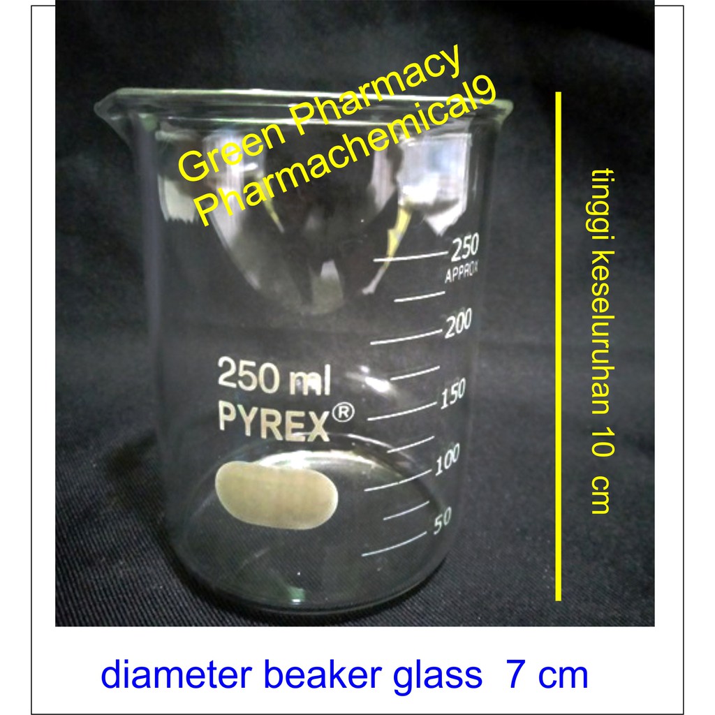 beaker glass gelas piala 250 ml cc pyrex