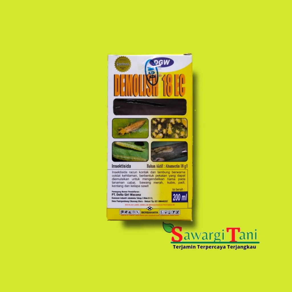 INSEKTISIDA DEMOLISH 18 EC 200ML ABAMEKTIN + BONUS KAOS - Demolish 200ml