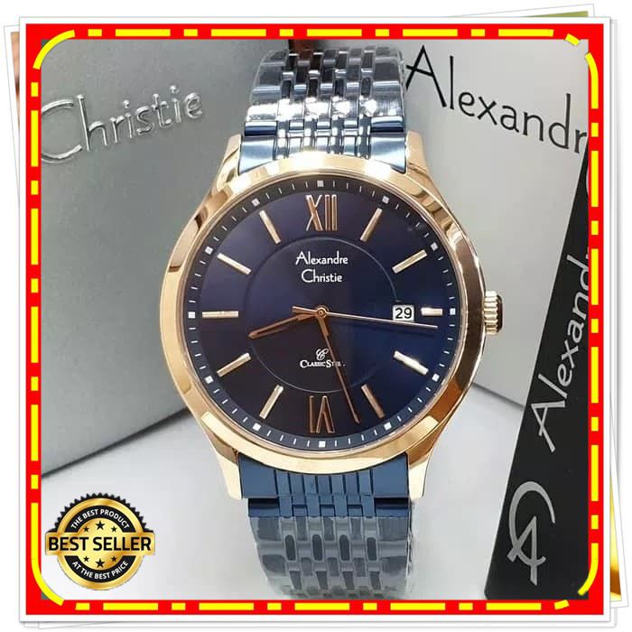 ALEXANDRE CHRISTIE AC 8585 PRIA ROSEGOLD BLUE ORIGINAL