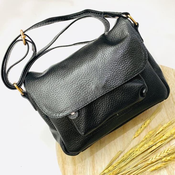 Tas Selempang Slingbag Wanita Papirut Tas Kulit Asli Garut Ukuran S F002