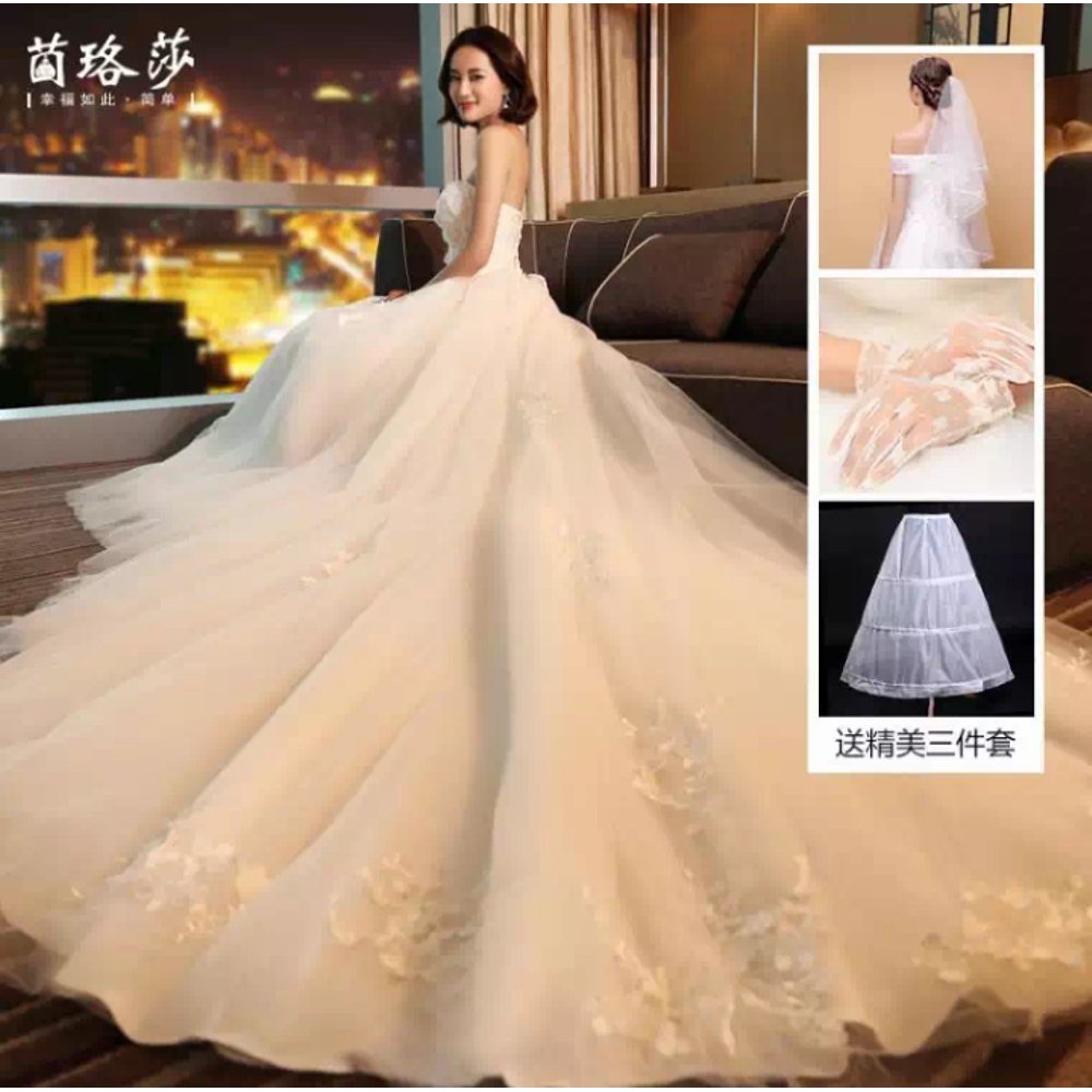 gaun pengantin wedding dress korea  Berkualitas