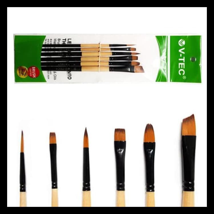 

Terlaris V-Tec Brush A520 Set 6 / Kuas Lukis Set Isi 6 Keren