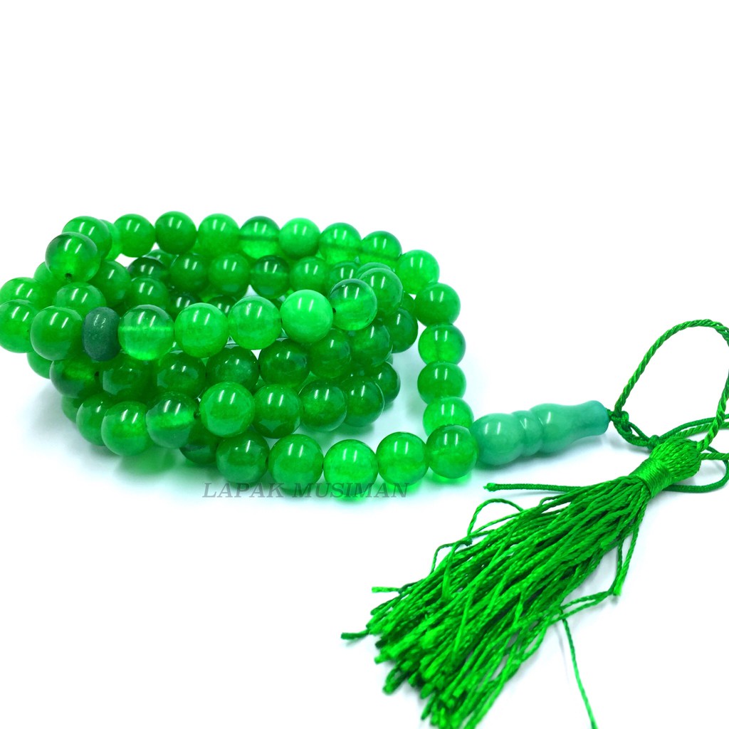 Tasbih Batu Giok Hijau Asli Natural 99 Butir 10MM | Shopee