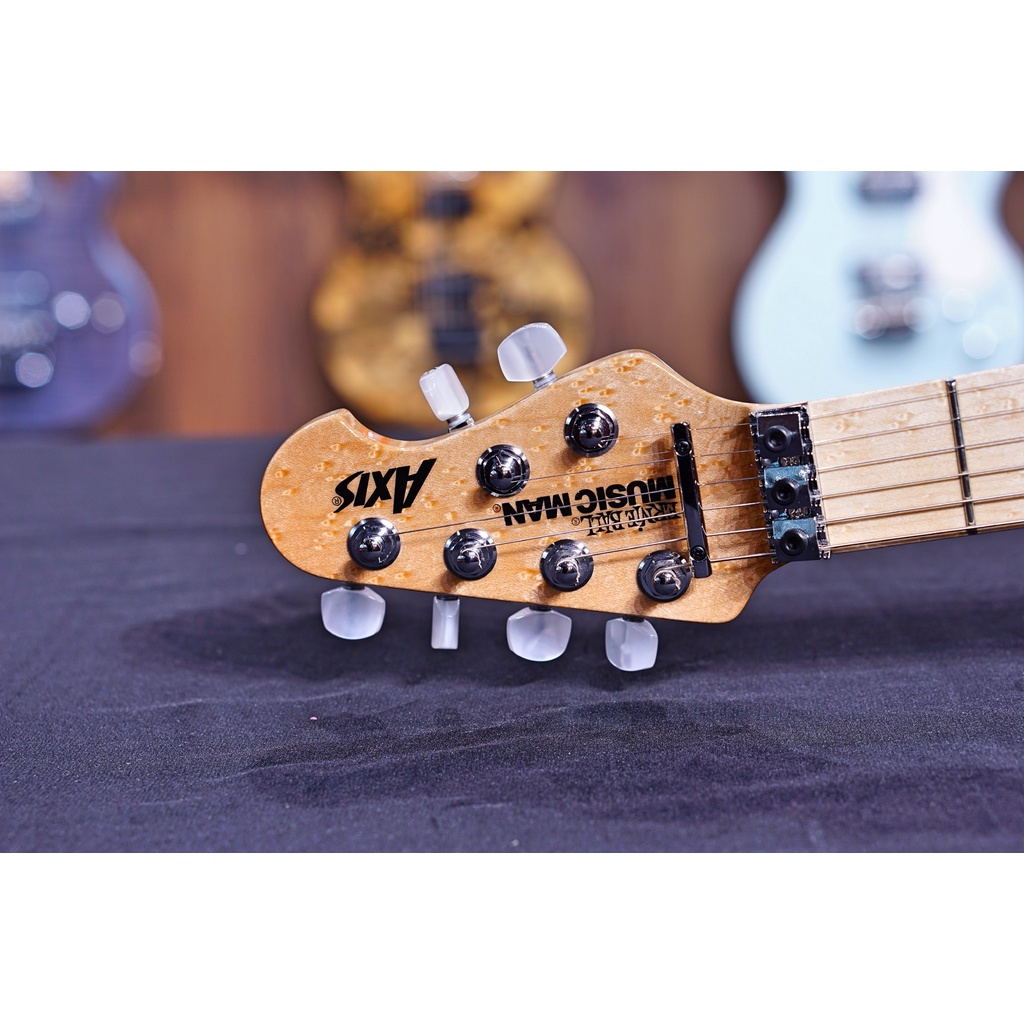 Ernie Ball Music Man Axis - Natural Gloss Flame - Maple Matching Headstock - No Pickguard G95842