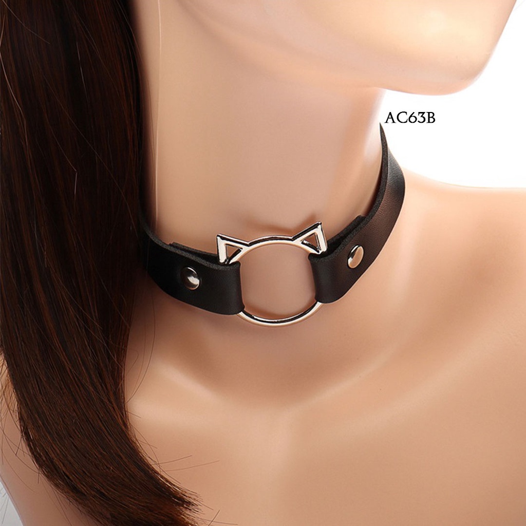 [PRODUK BARU] KALUNG CHOKER HITAM BENTUK BULAT AC63A