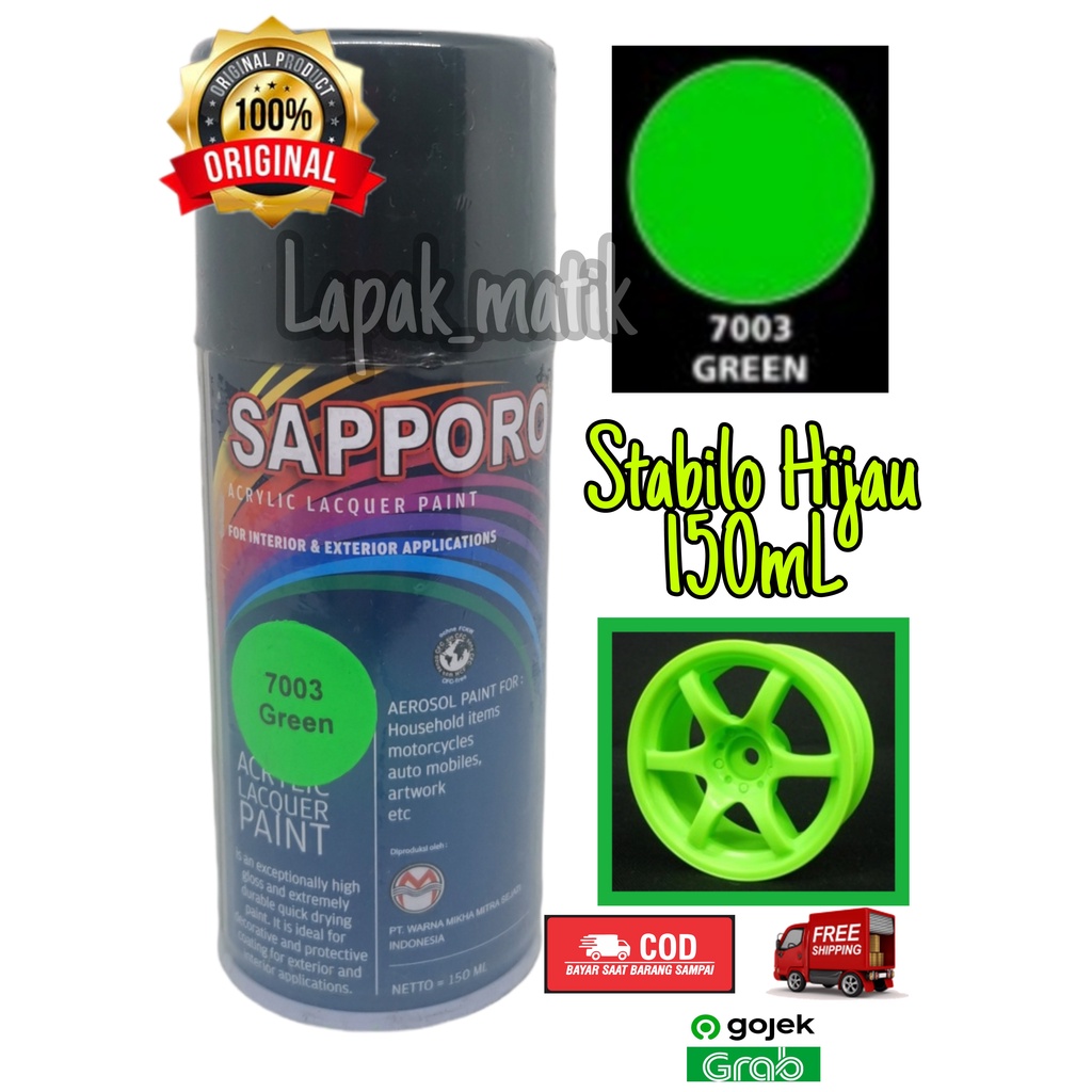 Pilok Sapporo Stabilo HIJAU 7003 150mL warna SKOTLITE GREEN