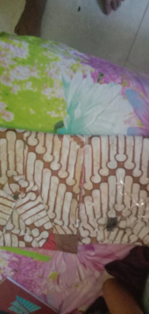 Batik Couple Keluarga Sania Ruffle Ori Ndoro Jowi Dnt Seno Merah Putih