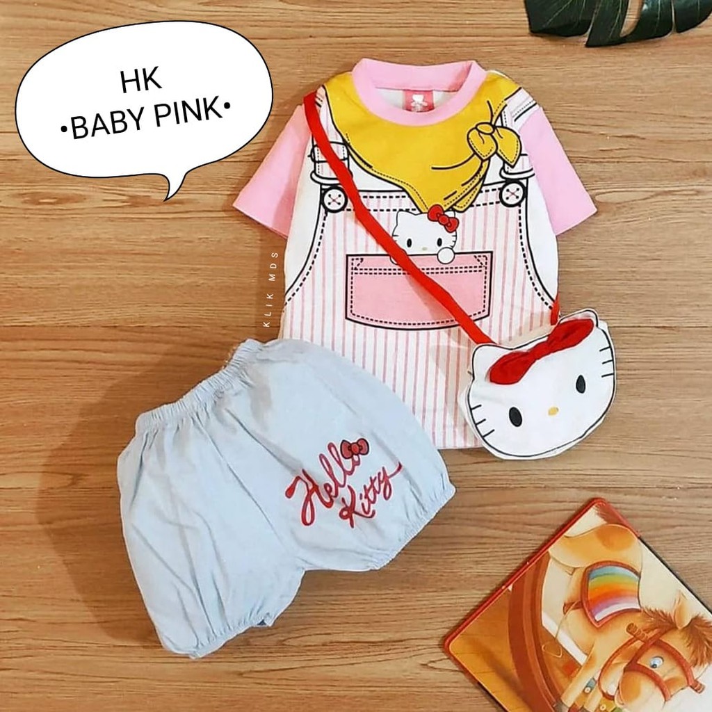 Klik Mds Setelan Baju Anak Bayi Perempuan Yuriko Kitty Free Bag 1 Ukuran Usia 2-12 Bulan